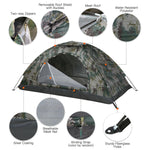 One to Two Person Ultralight Camping Tent Single Layer Portable Hiking Tent Anti-UV Coating UPF 30+ for Outdoor Beach Fishing - Outdoor Pros Shop