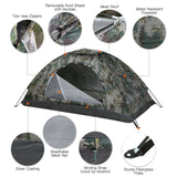 One to Two Person Ultralight Camping Tent Single Layer Portable Hiking Tent Anti-UV Coating UPF 30+ for Outdoor Beach Fishing - Outdoor Pros Shop