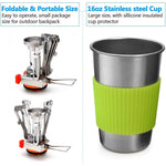 Camping Cookware Kit with Stove Outdoor Cooking Set  Outdoor Pot Travel Tableware Kitchen Hiking Picnic BBQ - Outdoor Pros Shop
