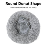Calming Donut Bed For Dog and Cat, Super Soft Plush Pet Beds, Cute Fluffy Round Pet Bed Non-Slip Washable - Outdoor Pros Shop