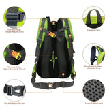 40L Water Resistant Travel Backpack Camping Hiking Laptop Daypack Trekking Climbing Back Bags For Men Women Hiking Supplies - Outdoor Pros Shop
