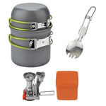Camping Cookware Kit with Stove Outdoor Cooking Set  Outdoor Pot Travel Tableware Kitchen Hiking Picnic BBQ - Outdoor Pros Shop