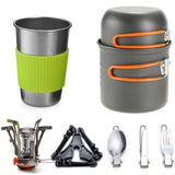 Camping Cookware Kit with Stove Outdoor Cooking Set  Outdoor Pot Travel Tableware Kitchen Hiking Picnic BBQ - Outdoor Pros Shop