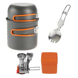 Camping Cookware Kit with Stove Outdoor Cooking Set  Outdoor Pot Travel Tableware Kitchen Hiking Picnic BBQ - Outdoor Pros Shop