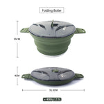 Outdoor Silicone Water Kettle Camping Folding Pot Portable Camping Cookware Picnic Stirfry Heat-Resistant Pot Cool Camping Gear - Outdoor Pros Shop