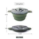 Outdoor Silicone Water Kettle Camping Folding Pot Portable Camping Cookware Picnic Stirfry Heat-Resistant Pot Cool Camping Gear - Outdoor Pros Shop