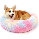 Calming Donut Bed For Dog and Cat, Super Soft Plush Pet Beds, Cute Fluffy Round Pet Bed Non-Slip Washable - Outdoor Pros Shop