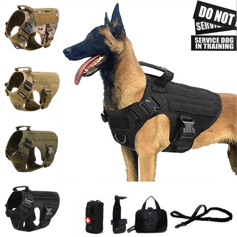 Tactical Military Vest Pet German Shepherd Golden Retriever Tactical  Training Dog Harness and Leash Set For All Breeds Dogs - Outdoor Pros Shop