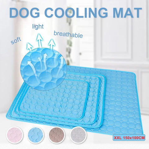 Extra Large Dog Cooling Mat Summer Pet Cold Bed Breathable Durable Ice Pad for Small Big Dogs Cats - Light Blue Gray Brown Pink - Outdoor Pros Shop